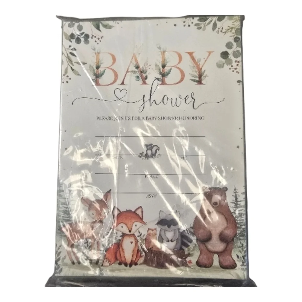 Baby Shower Invitation Cards with Woodland Animals 5